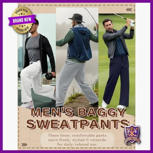 5 Pack Men's Sweatpants Straight Leg Joggers Elastic Drawstring Pockets